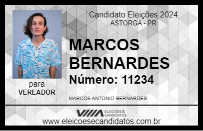 Candidato MARCOS BERNARDES 2024 - ASTORGA - Eleições