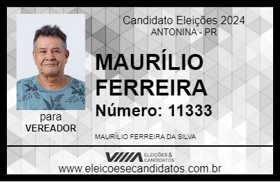 Candidato MAURÍLIO FERREIRA 2024 - ANTONINA - Eleições