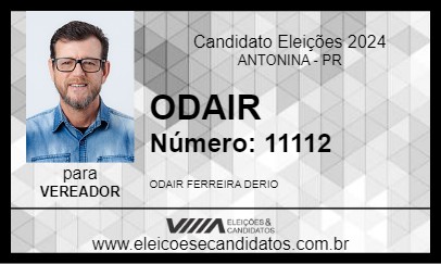 Candidato ODAIR 2024 - ANTONINA - Eleições