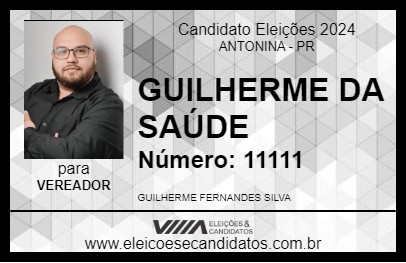 Candidato GUILHERME DA SAÚDE 2024 - ANTONINA - Eleições