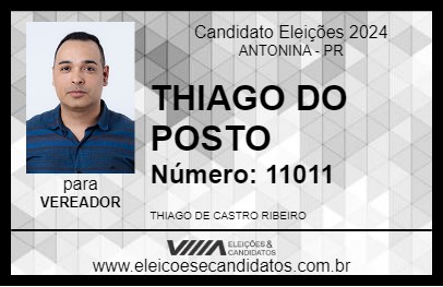 Candidato THIAGO DO POSTO 2024 - ANTONINA - Eleições