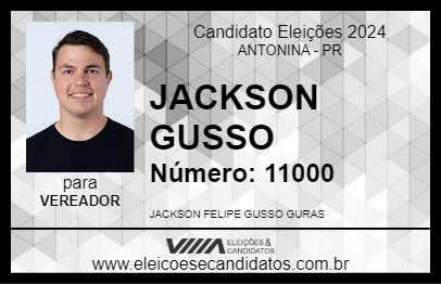 Candidato JACKSON GUSSO 2024 - ANTONINA - Eleições