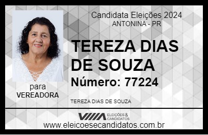 Candidato TEREZA DIAS DE SOUZA 2024 - ANTONINA - Eleições