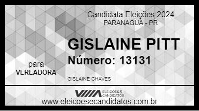 Candidato GISLAINE PITT 2024 - PARANAGUÁ - Eleições