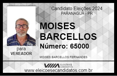 Candidato MOISES BARCELLOS 2024 - PARANAGUÁ - Eleições