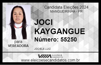 Candidato JOCI KAYGANGUE 2024 - MANGUEIRINHA - Eleições