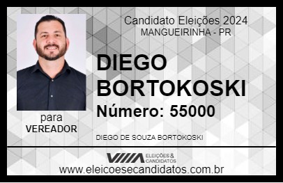 Candidato DIEGO BORTOKOSKI 2024 - MANGUEIRINHA - Eleições