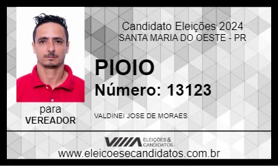 Candidato PIOIO 2024 - SANTA MARIA DO OESTE - Eleições