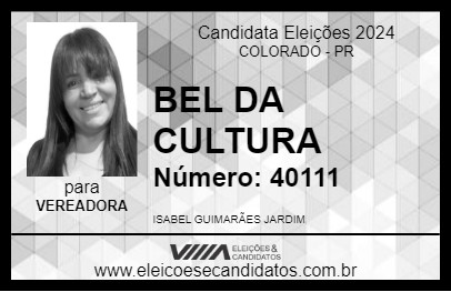 Candidato BEL DA CULTURA 2024 - COLORADO - Eleições