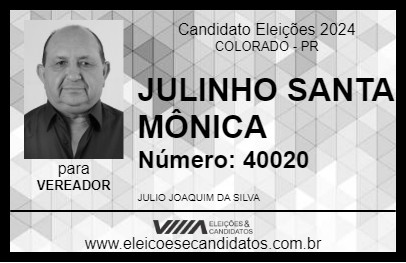 Candidato JULINHO SANTA MÔNICA 2024 - COLORADO - Eleições