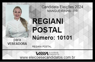 Candidato REGIANI POSTAL 2024 - MANGUEIRINHA - Eleições