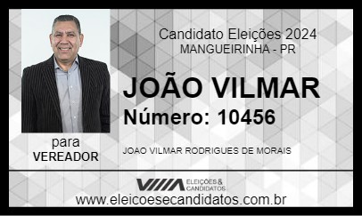 Candidato JOÃO VILMAR 2024 - MANGUEIRINHA - Eleições