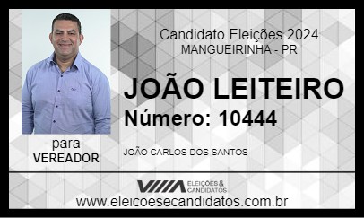 Candidato JOÃO LEITEIRO 2024 - MANGUEIRINHA - Eleições