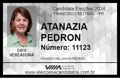 Candidato ATANAZIA PEDRON 2024 - FRANCISCO BELTRÃO - Eleições