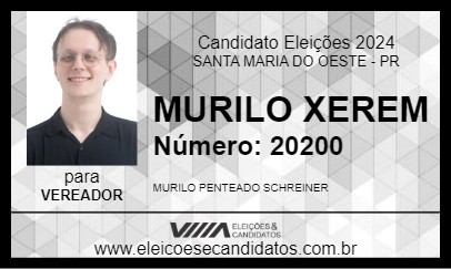 Candidato MURILO XEREM 2024 - SANTA MARIA DO OESTE - Eleições