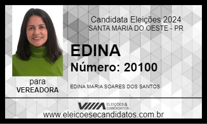 Candidato EDINA 2024 - SANTA MARIA DO OESTE - Eleições