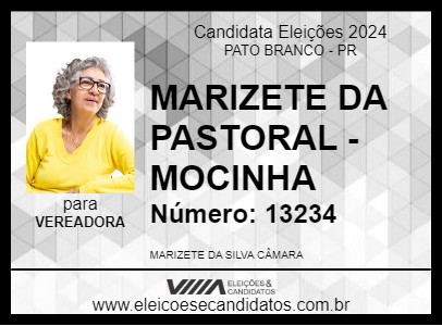 Candidato MARIZETE DA PASTORAL - MOCINHA 2024 - PATO BRANCO - Eleições