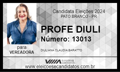 Candidato PROFE DIULI 2024 - PATO BRANCO - Eleições