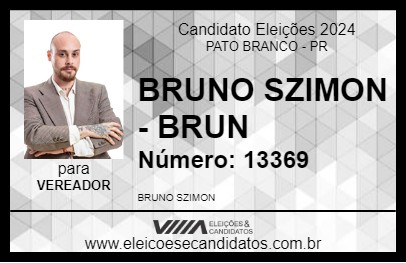 Candidato BRUNO SZIMON - BRUN 2024 - PATO BRANCO - Eleições