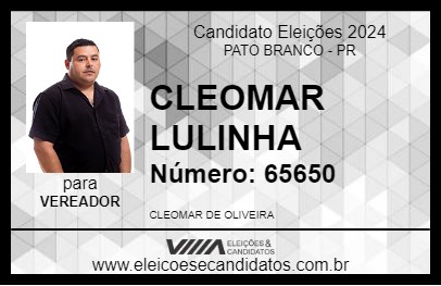 Candidato CLEOMAR 2024 - PATO BRANCO - Eleições