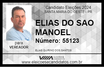 Candidato ELIAS DO SAO MANOEL 2024 - SANTA MARIA DO OESTE - Eleições