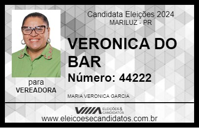 Candidato VERONICA DO BAR 2024 - MARILUZ - Eleições