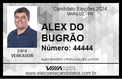 Candidato ALEX DO BUGRÃO 2024 - MARILUZ - Eleições