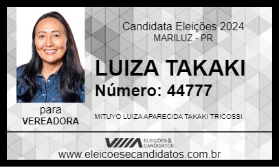 Candidato LUIZA TAKAKI 2024 - MARILUZ - Eleições