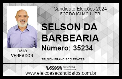 Candidato SELSON DA BARBEARIA 2024 - FOZ DO IGUAÇU - Eleições