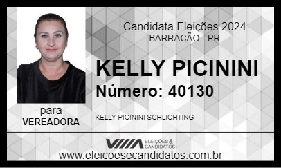 Candidato KELLY PICININI 2024 - BARRACÃO - Eleições