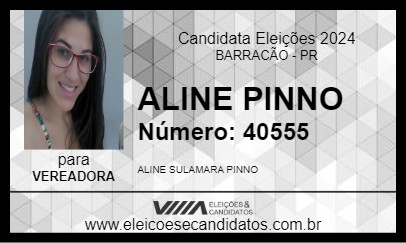 Candidato ALINE PINNO 2024 - BARRACÃO - Eleições