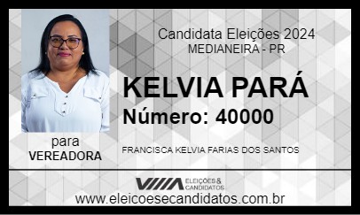 Candidato KELVIA PARÁ 2024 - MEDIANEIRA - Eleições