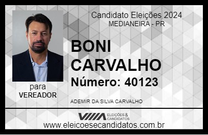 Candidato BONI CARVALHO 2024 - MEDIANEIRA - Eleições