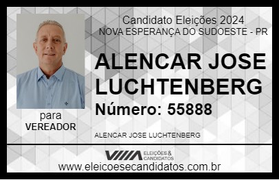 Candidato ALENCAR LUCHTENBERG 2024 - NOVA ESPERANÇA DO SUDOESTE - Eleições