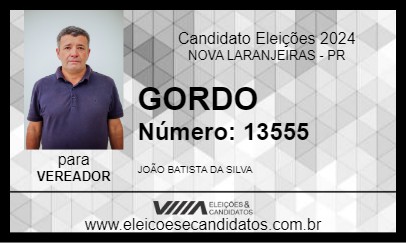 Candidato GORDO 2024 - NOVA LARANJEIRAS - Eleições