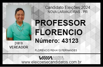 Candidato PROFESSOR FLORENCIO 2024 - NOVA LARANJEIRAS - Eleições