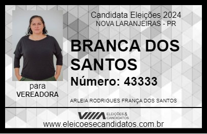 Candidato BRANCA DOS SANTOS 2024 - NOVA LARANJEIRAS - Eleições