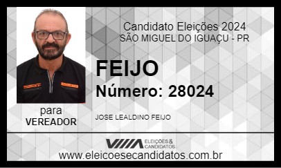 Candidato FEIJO 2024 - SÃO MIGUEL DO IGUAÇU - Eleições