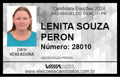 Candidato LENITA  PERON 2024 - SÃO MIGUEL DO IGUAÇU - Eleições