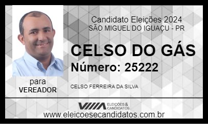 Candidato CELSO DO GÁS 2024 - SÃO MIGUEL DO IGUAÇU - Eleições