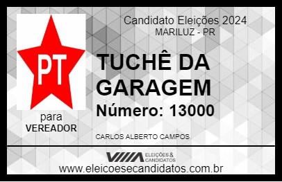 Candidato TUCHÊ DA GARAGEM 2024 - MARILUZ - Eleições