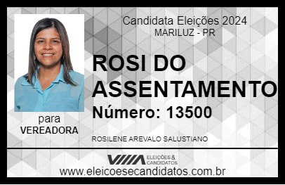 Candidato ROSI DO ASSENTAMENTO 2024 - MARILUZ - Eleições