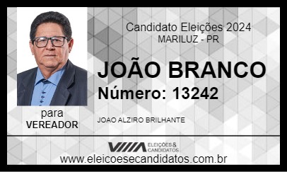 Candidato JOÃO BRANCO 2024 - MARILUZ - Eleições