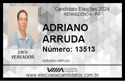 Candidato ADRIANO ARRUDA 2024 - RENASCENÇA - Eleições