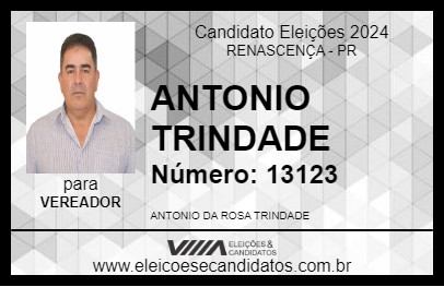 Candidato ANTONIO TRINDADE 2024 - RENASCENÇA - Eleições