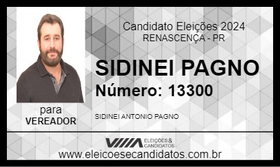 Candidato SIDINEI PAGNO 2024 - RENASCENÇA - Eleições