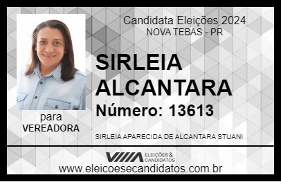 Candidato SIRLEIA ALCANTARA 2024 - NOVA TEBAS - Eleições