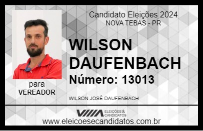 Candidato WILSON DAUFENBACH 2024 - NOVA TEBAS - Eleições