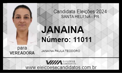 Candidato JANAINA 2024 - SANTA HELENA - Eleições