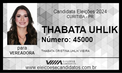 Candidato THABATA UHLIK 2024 - CURITIBA - Eleições